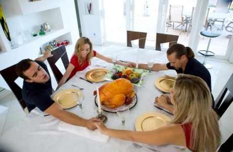 Hot MILFs & teens show their sex skills in a Thanksgiving compilation